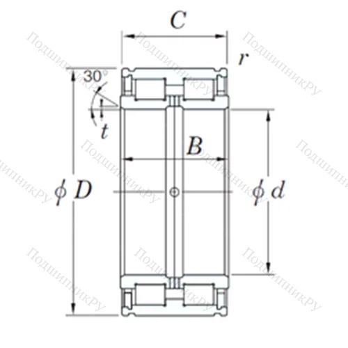 Подшипник роликовый радиальный DC 5038N