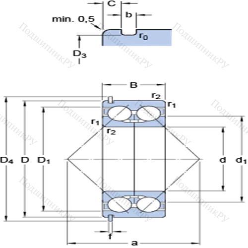 Двухрядные радиально-упорные шарикоподшипники 3309 DNRCBM