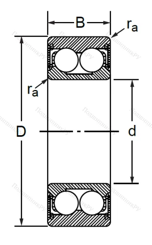 Радиально-упорный шариковый подшипник 3056305 2RS (3305 A 2RSTN) в Омске