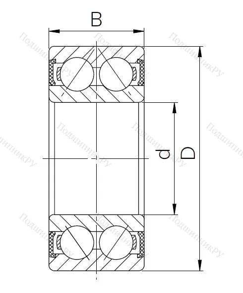 Радиально-упорный шариковый подшипник 3056205 2RS (3205 2RS) в Омске