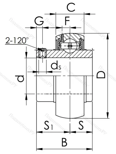 Корпусный подшипник UC 204 в Омске