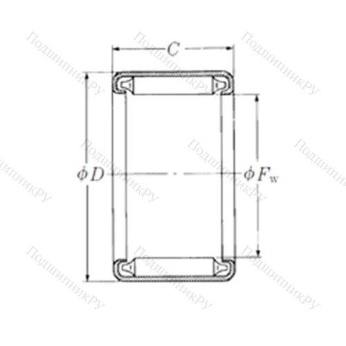 Подшипник игольчатый радиальный B-328 от производителя  NSK Подшипник игольчатый радиальный B-328 от производителя  NSK