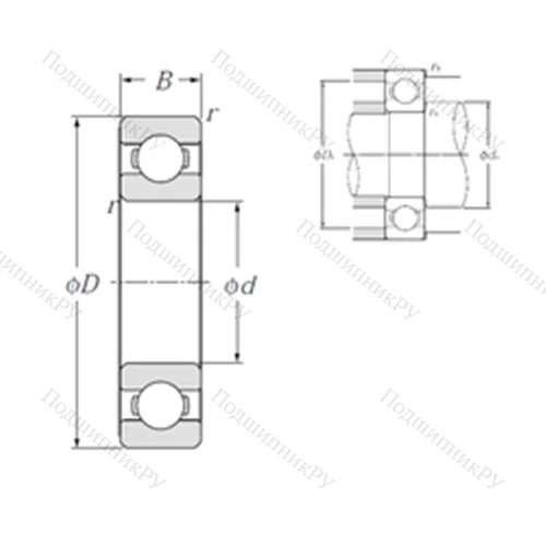 Подшипник шариковый радиальный 6703