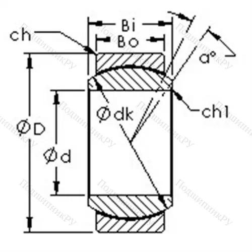 Подшипник скольжения сферический GEG 15N от производителя  AST
