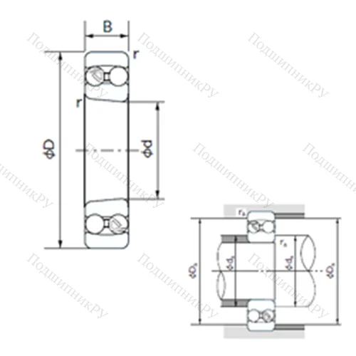 Подшипник шариковый радиальный самоцентрирующийся 2320K от производителя  NACHI