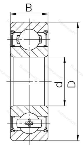 Шариковый однорядный подшипник 80104 (6004 ZZ) в Омске