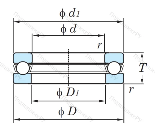 Упорный шариковый подшипник 51110 от производителя  KOYO