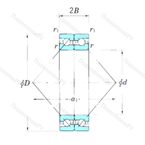 Подшипник шариковый радиально-упорный спаренный ACT 034BDB