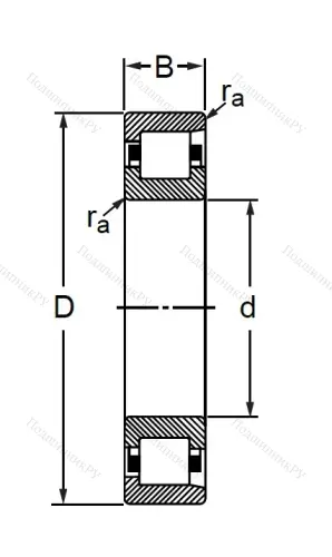 Цилиндрический роликовый подшипник 102307 (N 307 V) в Омске