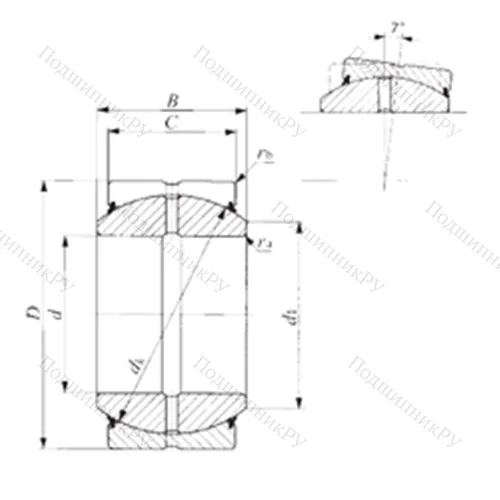 Подшипник скольжения сферический SBB 76-2RS от производителя  IKO