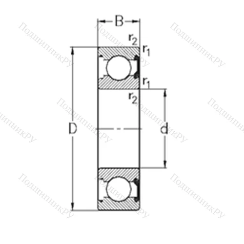 Подшипник шариковый радиальный 61907-2RSR от производителя  NKE