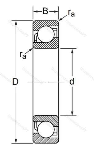 Радиально-упорный шариковый подшипник 7206 C/DB (236206 Е ГОСТ) в Омске