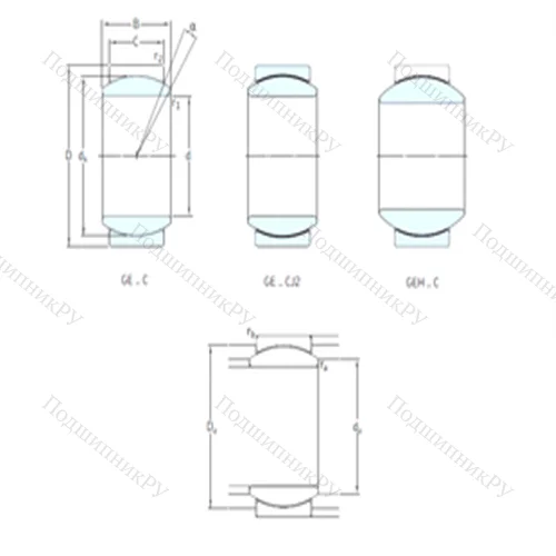 Подшипник скольжения сферический GEC 670TXA-2RS от производителя  SKF