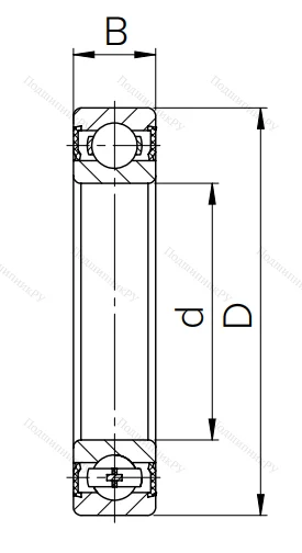 Шариковый однорядный подшипник 1000912 2RS (6912 2RS) в Омске