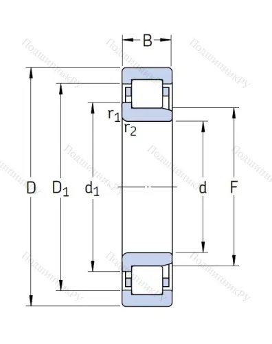 Роликовый цилиндрический подшипник NJ 211 ECJ/C 3 от производителя  SKF