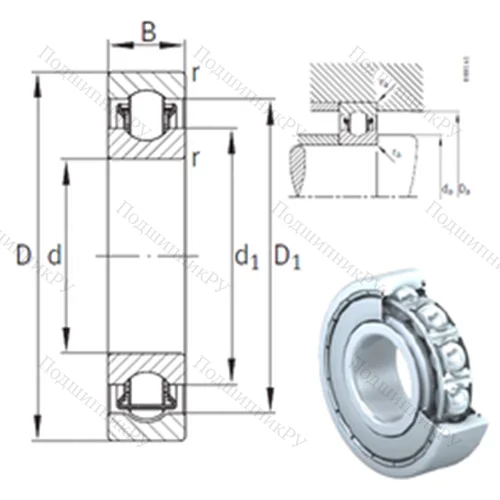 Подшипник с шариковыми роликами (ball roller) радиальный BXRE 005-2Z от производителя  INA