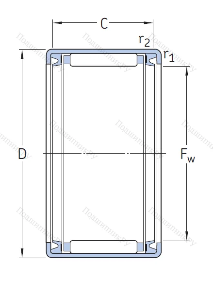 Игольчатый подшипник HK 1014 2RS