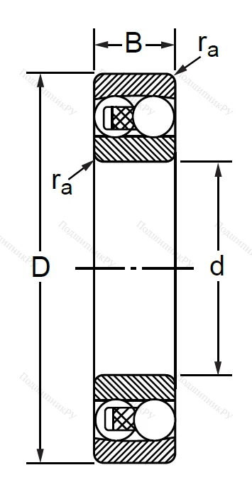 Двухрядный шариковый подшипник 1502 2RS E (2202 2RSTN) в Омске