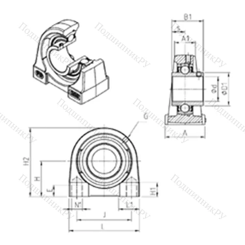 Подшипниковый узел шариковый радиальный UCPG 202 от производителя  SNR
