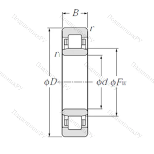 Подшипник роликовый радиальный NU 304E