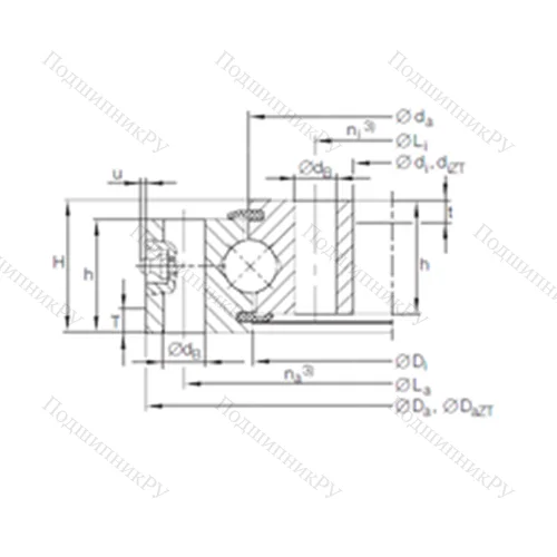 Подшипник шариковый опорно-поворотный VU 14 0325