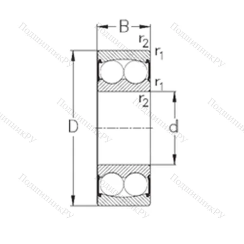 Подшипник шариковый радиальный самоцентрирующийся 2304-2RS