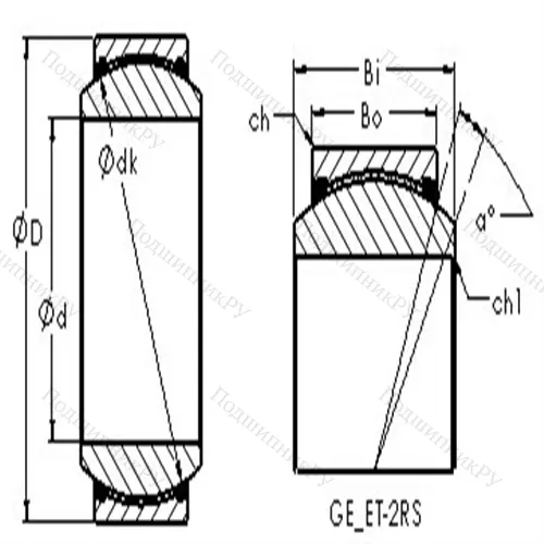 Подшипник скольжения сферический GE 15ET-2RS