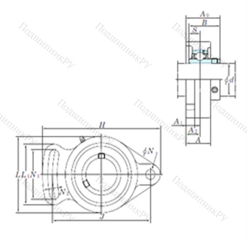 Подшипниковый узел шариковый радиальный UCFA 209-27 от производителя  KOYO