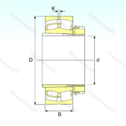 Подшипник роликовый радиальный самоцентрирующийся 22207 EKW 33+H 307 от производителя  ISB