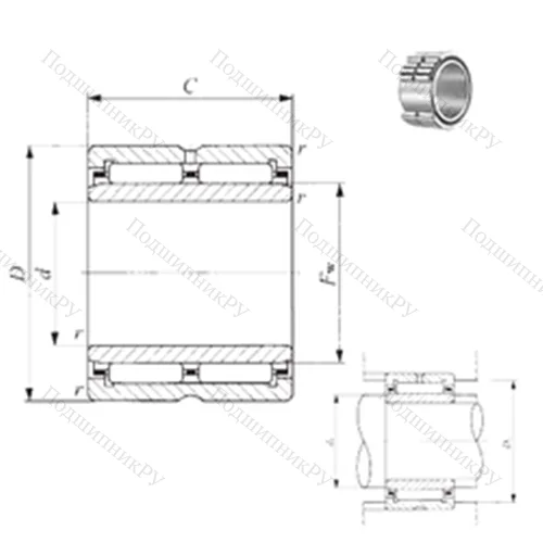 Подшипник игольчатый радиальный NA 6913