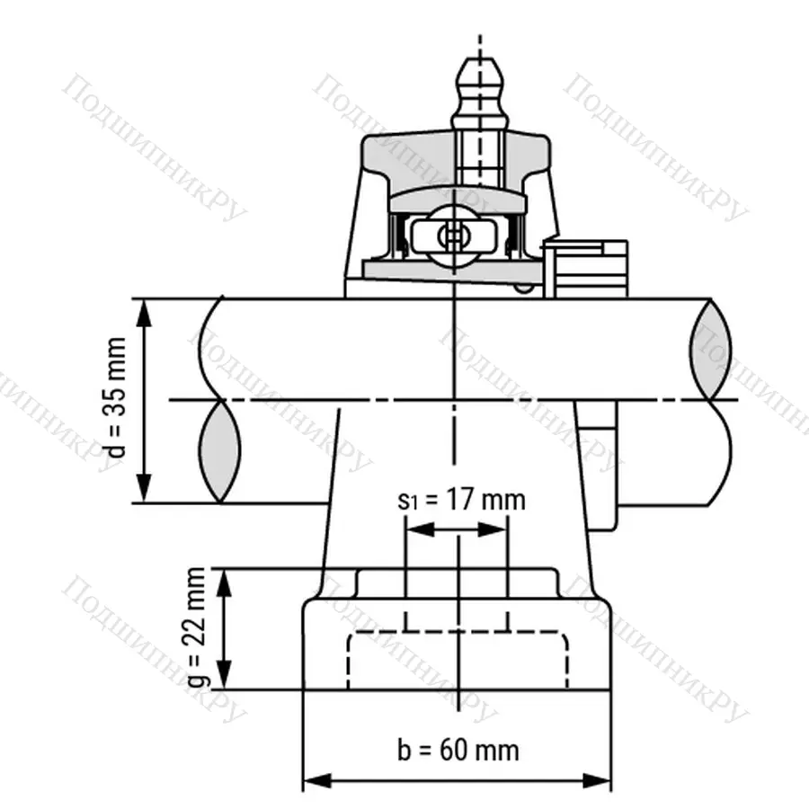 Подшипниковый узел UKP 308+H 2308 - Вал: 35 мм