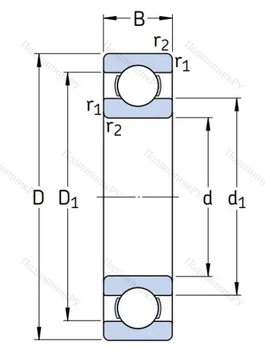 Однорядный шариковый подшипник W 61800 в Омске
