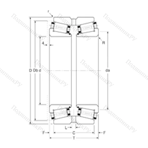 Подшипник роликовый радиально-упорный 101040/101076G от производителя  Gamet