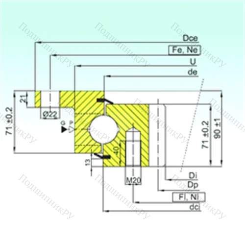 Подшипник шариковый опорно-поворотный ZBL.30.1055.201-2SPTN от производителя  ISB