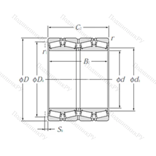 Подшипник роликовый радиально-упорный E-M 241538D/M 241510/M 241510D