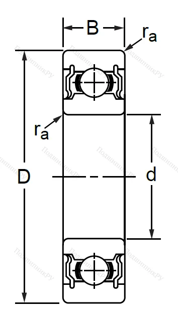 Однорядный шариковый подшипник SS 6302 2RS (180302 Ю ГОСТ) в Омске