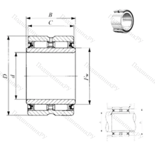 Подшипник игольчатый радиальный GBRI 243920 UU от производителя  IKO