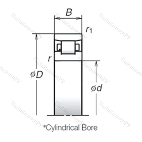 Подшипник роликовый радиальный N 1020MR