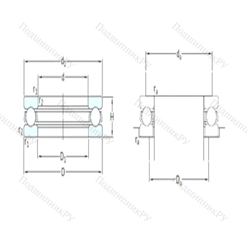 Подшипник шариковый упорный 51168M от производителя  SKF