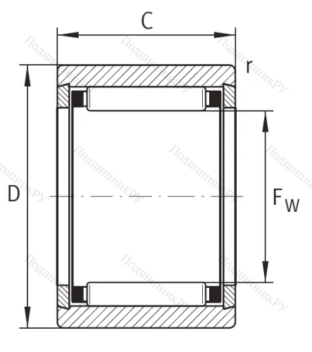 Игольчатый подшипник NK 7/10 TV XL от производителя  INA