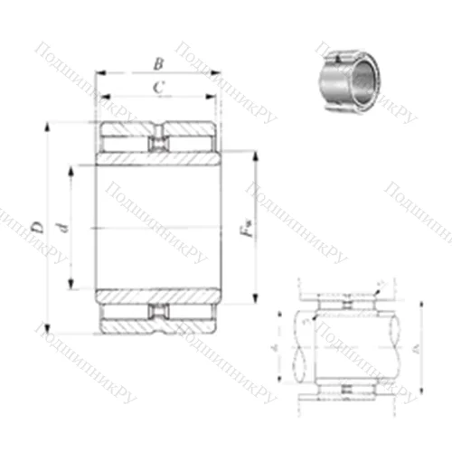 Подшипник игольчатый радиальный GBRI 284828