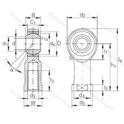 Подшипник скольжения сферический GIKL 14 PB