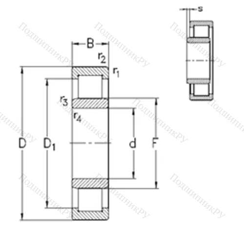 Подшипник роликовый радиальный NU 217-E-M 6