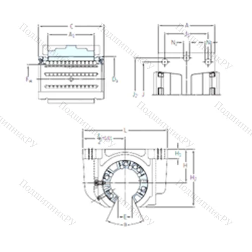 Подшипник шариковый линейный LUCF 16-2LS от производителя  SKF