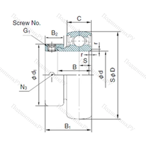 Подшипник шариковый радиальный MU 005+ER