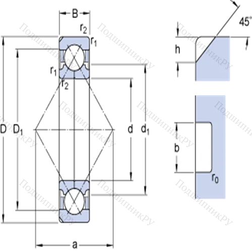 Шарикоподшипники с четырёхточечным контактом QJ 203 N 2MA