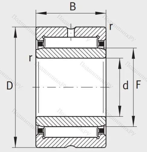 Игольчатый подшипник NKIS 30 от производителя  INA
