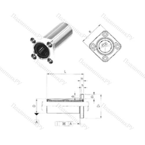 Подшипник шариковый линейный LMK 12LUU от производителя  Samick