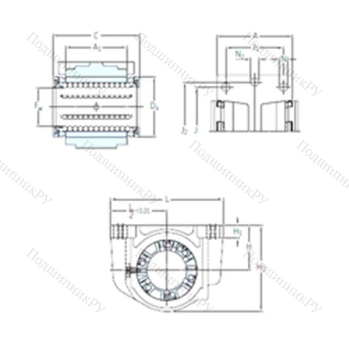 Подшипник шариковый линейный LUCD 12-2LS от производителя  SKF