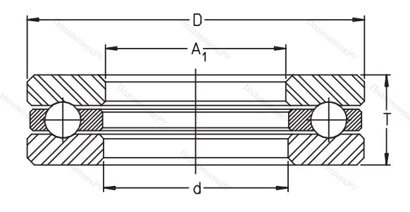 Упорный шариковый подшипник 51215